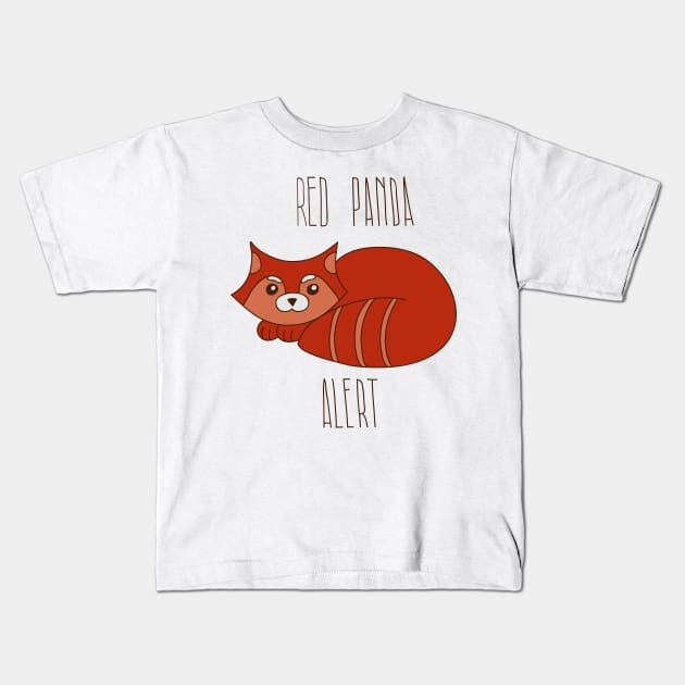 Red panda alert Kids T-Shirt by XINNIEandRAE